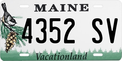 ME license plate 4352SV