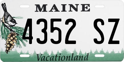 ME license plate 4352SZ