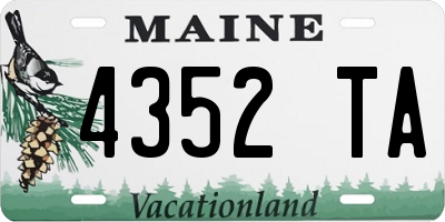 ME license plate 4352TA