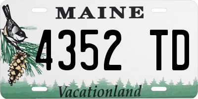 ME license plate 4352TD