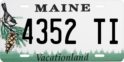 ME license plate 4352TI