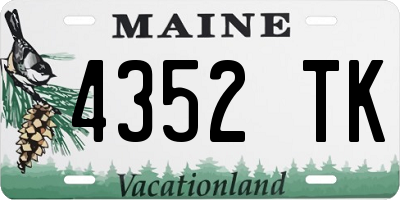 ME license plate 4352TK
