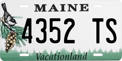 ME license plate 4352TS