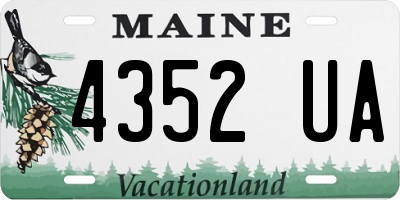 ME license plate 4352UA