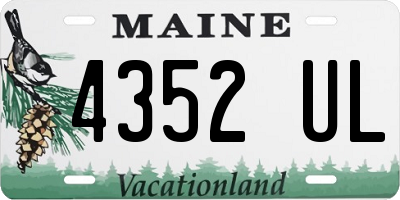 ME license plate 4352UL