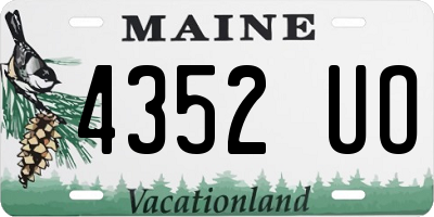 ME license plate 4352UO