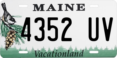 ME license plate 4352UV