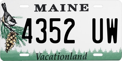 ME license plate 4352UW