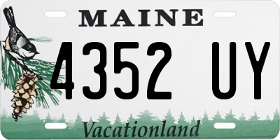 ME license plate 4352UY