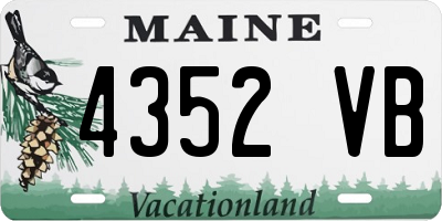 ME license plate 4352VB