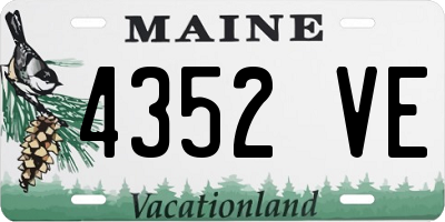ME license plate 4352VE