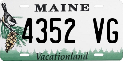 ME license plate 4352VG