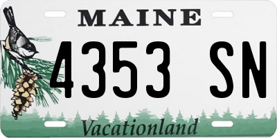 ME license plate 4353SN