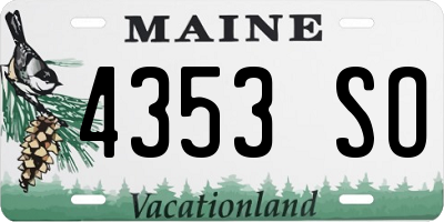 ME license plate 4353SO