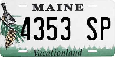 ME license plate 4353SP