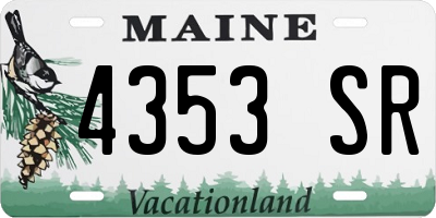 ME license plate 4353SR