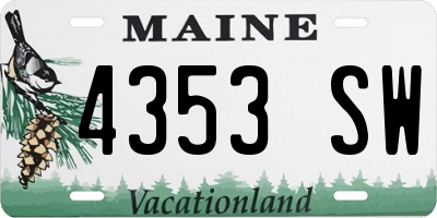 ME license plate 4353SW