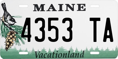 ME license plate 4353TA