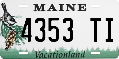 ME license plate 4353TI