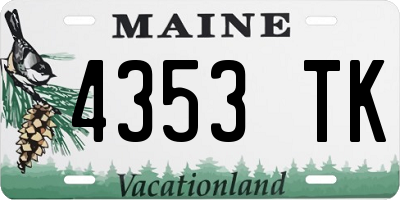 ME license plate 4353TK