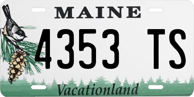 ME license plate 4353TS