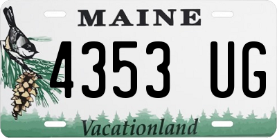 ME license plate 4353UG