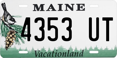 ME license plate 4353UT