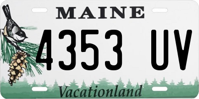 ME license plate 4353UV