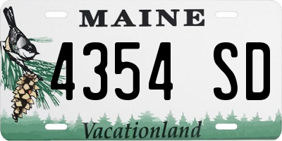 ME license plate 4354SD