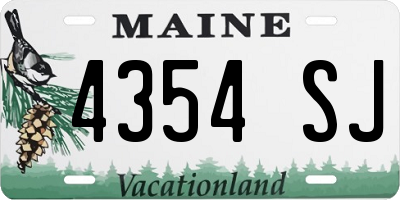 ME license plate 4354SJ
