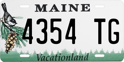 ME license plate 4354TG