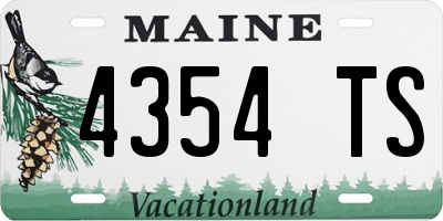 ME license plate 4354TS