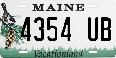 ME license plate 4354UB