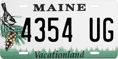 ME license plate 4354UG