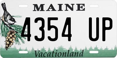 ME license plate 4354UP