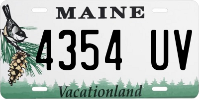 ME license plate 4354UV