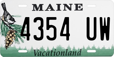 ME license plate 4354UW