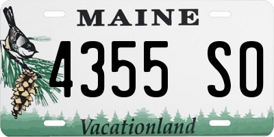 ME license plate 4355SO