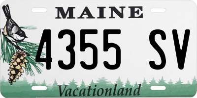 ME license plate 4355SV