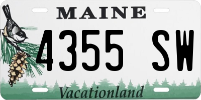 ME license plate 4355SW