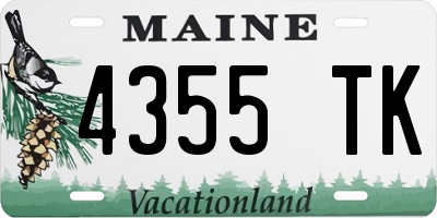 ME license plate 4355TK