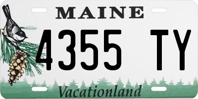 ME license plate 4355TY
