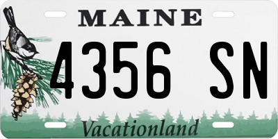 ME license plate 4356SN