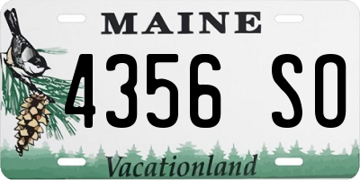 ME license plate 4356SO