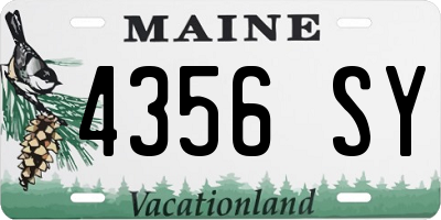 ME license plate 4356SY