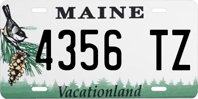 ME license plate 4356TZ