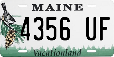 ME license plate 4356UF