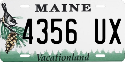 ME license plate 4356UX