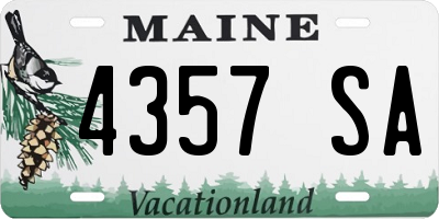 ME license plate 4357SA