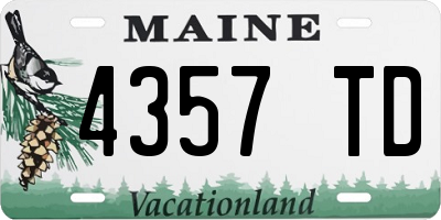 ME license plate 4357TD